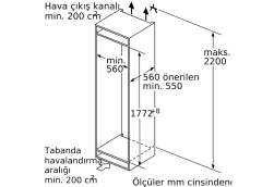 KIL82ADE0 Serie | 6 Derin Donduruculu Ankastre Buzdolabı177.5 x 56 cm