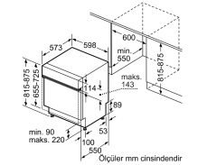 SMI8ZDS81T  Serie | 8 Yarı Ankastre Bulaşık Makinesi 60 cm Paslanmaz çelik