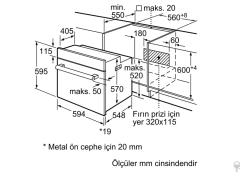 HBJ558YB5T Serie | 6 Ankastre Fırın 60 x 60 cm Siyah