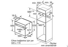 HRG636XS7 Serie | 8 Buhar Destekli Ankastre Fırın 60 x 60 cm Paslanmaz çelik