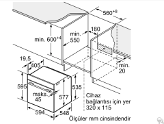 HRG636XS7 Serie | 8 Buhar Destekli Ankastre Fırın 60 x 60 cm Paslanmaz çelik