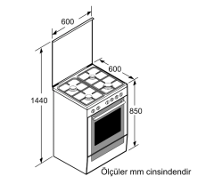 HXR391H51T  Serie | 6 Gazlı/Elektrikli Solo Fırın Paslanmaz çelik