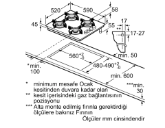 POP6C9O10O Serie | 2 Gazlı Ocak 60 cm Sert cam, Antrasit gri