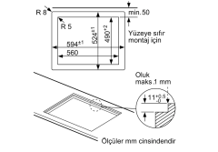PPP6A9B20 Serie | 6 Gazlı Ocak 60 cm Sert cam, Antrasit gri