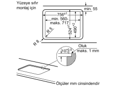PPQ7A2B20  Serie | 6 Gazlı Ocak 75 cm Sert cam, Beyaz