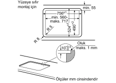 PPQ7A6B10 Serie | 6 Gazlı Ocak 75 cm Sert cam, Siyah