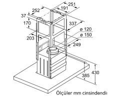 DIB97IM50 Serie | 4 Ada Tipi Davlumbaz 90 cm Paslanmaz çelik