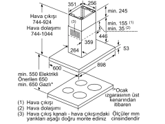 DIB97IM50 Serie | 4 Ada Tipi Davlumbaz 90 cm Paslanmaz çelik