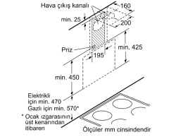 DWK065G60T Serie | 4 Duvar Tipi Davlumbaz 60 cm Siyah Cam Yüzey