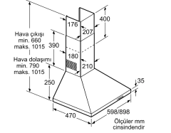 DWP64CC50T Serie | 2 Duvar Tipi Davlumbaz 60 cm Paslanmaz çelik