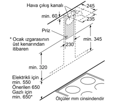 DWG66CD50T  Serie | 4 Duvar Tipi Davlumbaz 60 cm Cam dekor