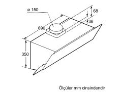 DWK095G60T Serie | 2 Duvar Tipi Davlumbaz 90 cm Siyah Cam Yüzey