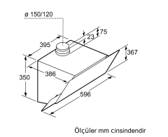 DWK68AK20T Serie | 6 Duvar Tipi Davlumbaz 60 cm Beyaz Cam Yüzey