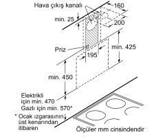 DWK68AK20T Serie | 6 Duvar Tipi Davlumbaz 60 cm Beyaz Cam Yüzey