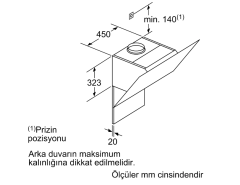 DWK97HM61T  Serie | 4 Duvar Tipi Davlumbaz 90 cm Siyah Cam Yüzey