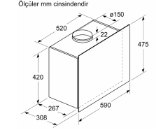 DWF65AJ60T  Serie | 4 Duvar Tipi Davlumbaz 60 cm Siyah Cam Yüzey