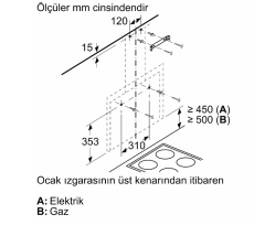 DWF65AJ60T  Serie | 4 Duvar Tipi Davlumbaz 60 cm Siyah Cam Yüzey