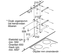 DWG66CD60T Serie | 4 Duvar Tipi Davlumbaz 60 cm Cam dekor
