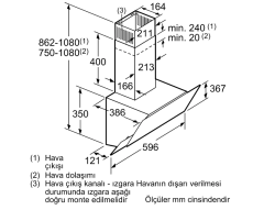 DWK065G20T  Serie | 4 Duvar Tipi Davlumbaz 60 cm Beyaz Cam Yüzey