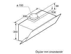 DWK095G20T  Serie | 2 Duvar Tipi Davlumbaz 90 cm Beyaz Cam Yüzey