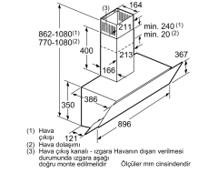 DWK095G20T  Serie | 2 Duvar Tipi Davlumbaz 90 cm Beyaz Cam Yüzey