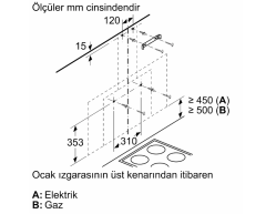 DWF95AJ20T Serie | 4 Duvar Tipi Davlumbaz 90 cm Beyaz Cam Yüzey