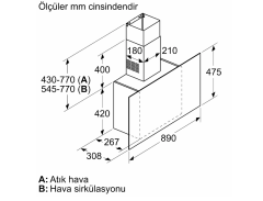 DWF95AJ60T Serie | 4 Duvar Tipi Davlumbaz 90 cm Siyah Cam Yüzey