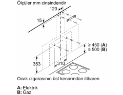 DWF95AJ60T Serie | 4 Duvar Tipi Davlumbaz 90 cm Siyah Cam Yüzey