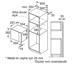 BFL520MS0 Serie | 4 Ankastre Mikrodalga 60 x 38 cm Paslanmaz çelik