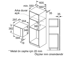 BFL524MW0 Serie | 6 Ankastre Mikrodalga 60 x 38 cm Beyaz