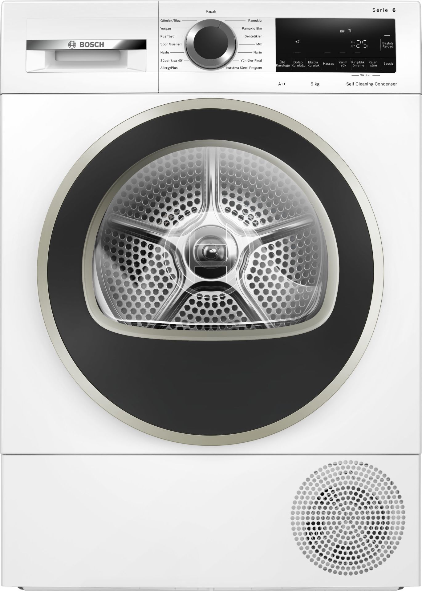 WQG244C1TR Serie 6 Isı Pompalı Kurutma Makinesi 9 kg