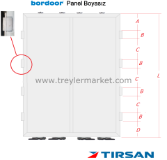 Tırsan Arka Kapı Boyasız 4 Menteşe Bordoor -BR-BR-2600