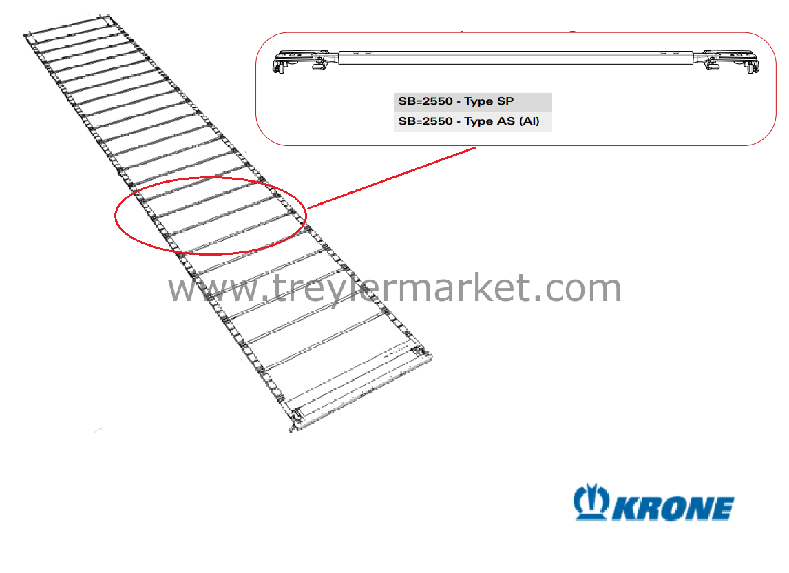 KRONE Çatı Ara Profil Bilyalı Kros  2310 mm