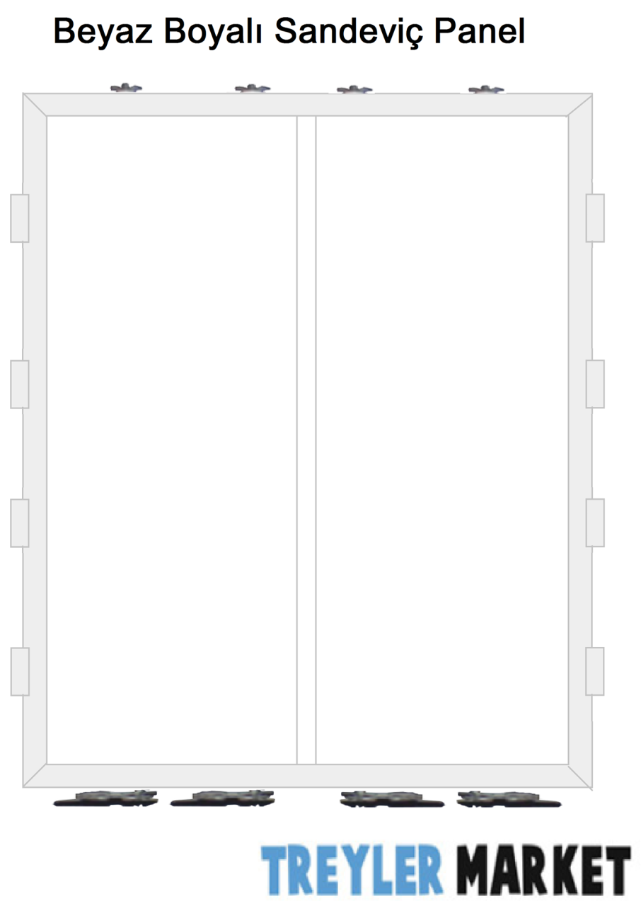 Dorse Arka Panel Kapı 4 Menteşe Boyalı Beyaz