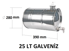 Su Tankı  25 Lt. / Treyler  / Galvaniz  /