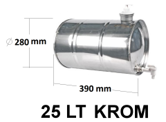 Su Tankı  25 Lt. / Treyler  / Krom  /