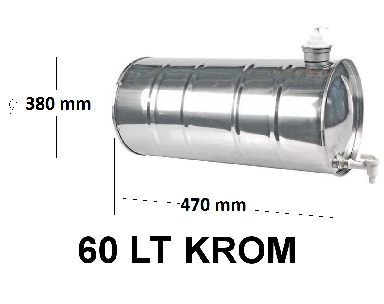 Su Tankı  60 Lt. / Treyler  / Krom  /