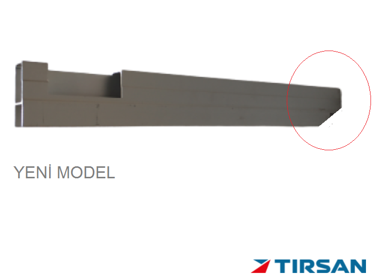 TIRSAN Alüminyum Kapak Kilit Profil Sol Yeni Model