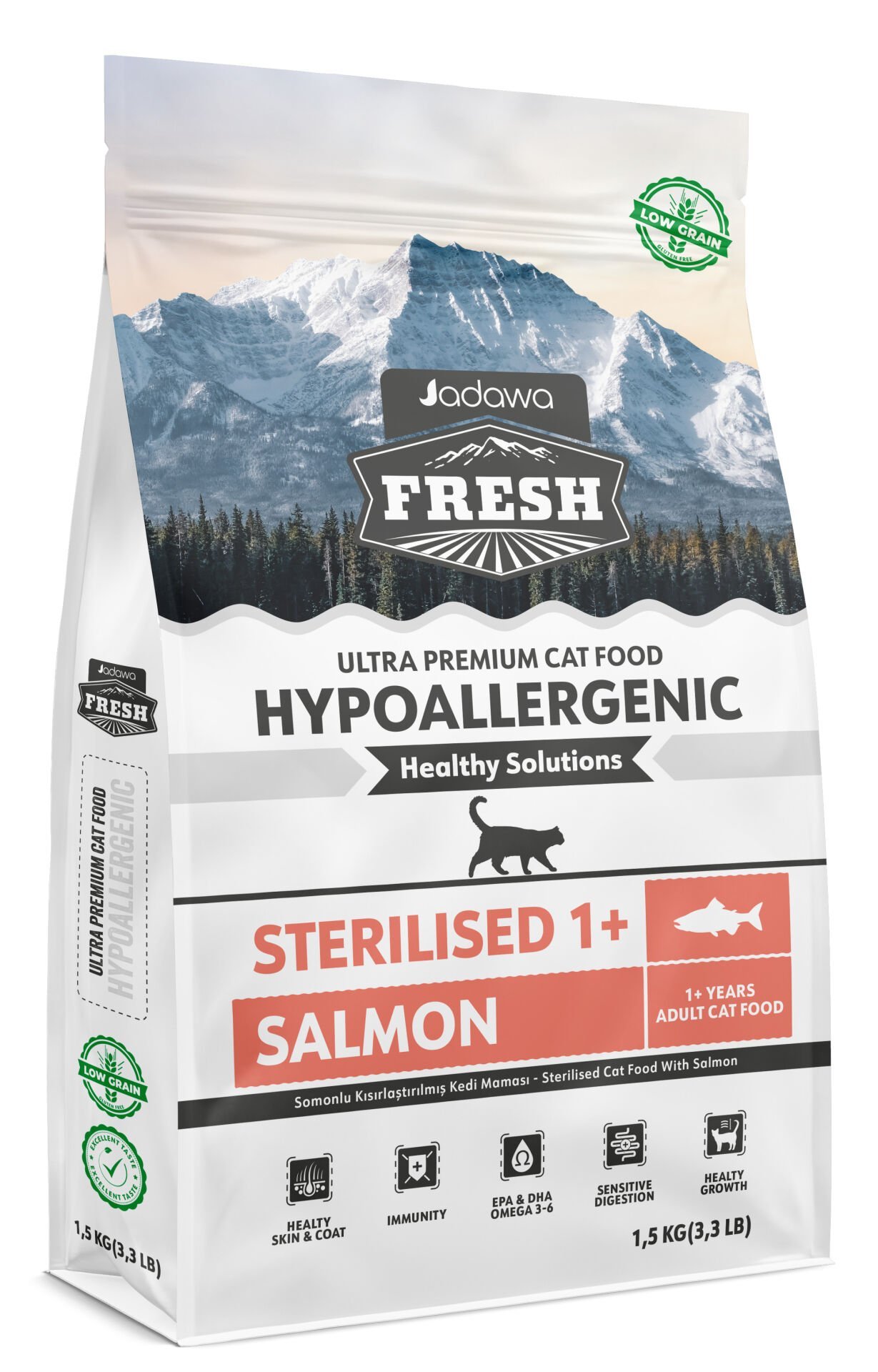 JADAWA FRESH ULTRA PREMIUM HYPOALLERGENIC CAT FOOD ADULT SALMON STERILISED 1,5 kg