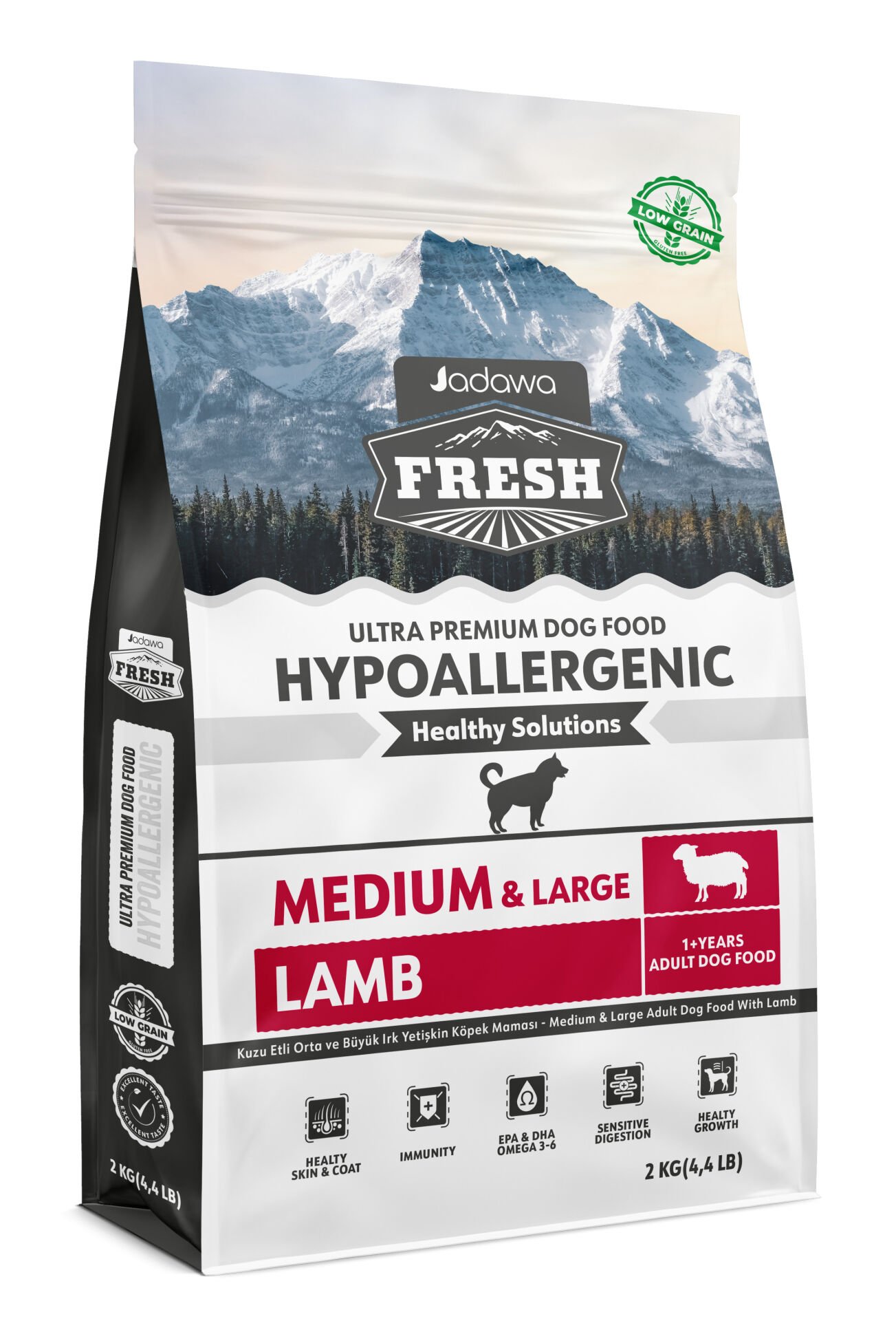 JADAWA FRESH ULTRA PREMIUM HYPOALLERGENIC DOG FOOD ADULT LAMB MEDIUM & LARGE 2 KG