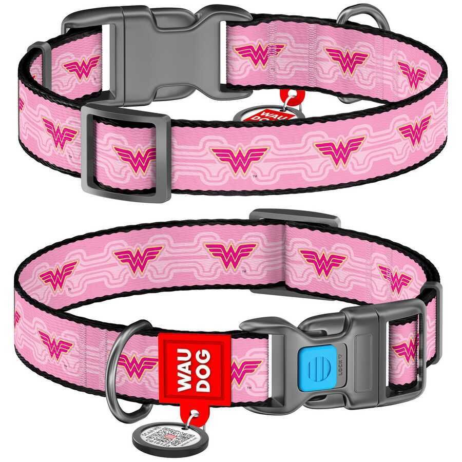 Waudog Wonder Woman Logolu Köpek Boyun Tasması 24-40 CM 20MM