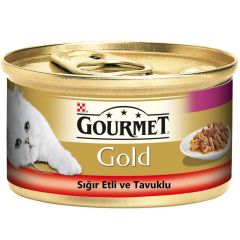 Gourmet Gold with Beef and Chicken Sığır Etli ve Tavuklu Kedi Konservesi 85 gr