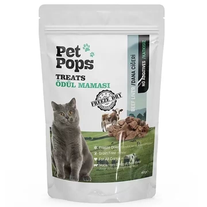 Pet Pops Freeze Dry Dana Ciğeri Kedi Ödülü 40 Gr