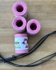 Siyah Saplı Lale Çanta Kiti / Pembe (D30)