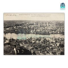 Haliç ve Beyoğlu Panoraması (Arkası Yazılı)