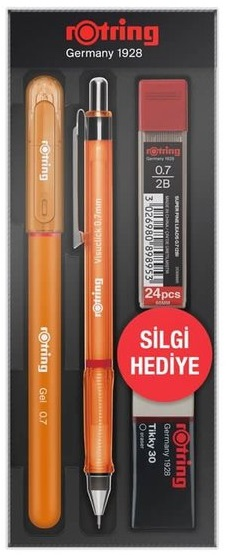 Rotring Versatil Visuclick + Jel 0.7 Okul Seti Turuncu