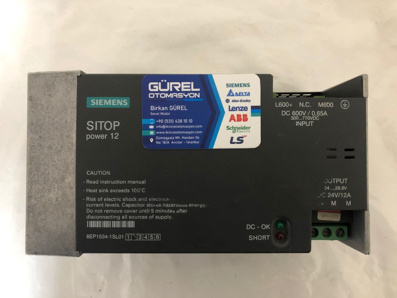 SIEMENS SITOP POWER12 12A 24V 6EP1 534-1SL01 6EP1534-1SL01