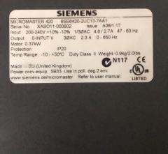 SIEMENS MICROMASTER 420 6SE6420-2UC13-7AA1 0.37 kW