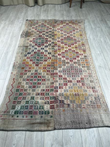 El Dokumasi Halı Kilim Yolluk Paspas Ölçü 242X131 Cm