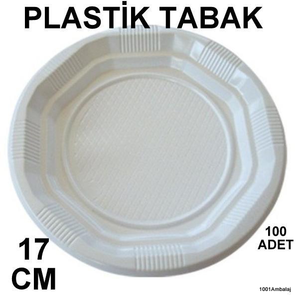 Plastik Lüks Beyaz Tabak 17 Cm 100 Lü Paket